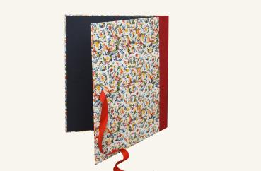 Preview: Bunte Mappe "Firenze", roter Leinen